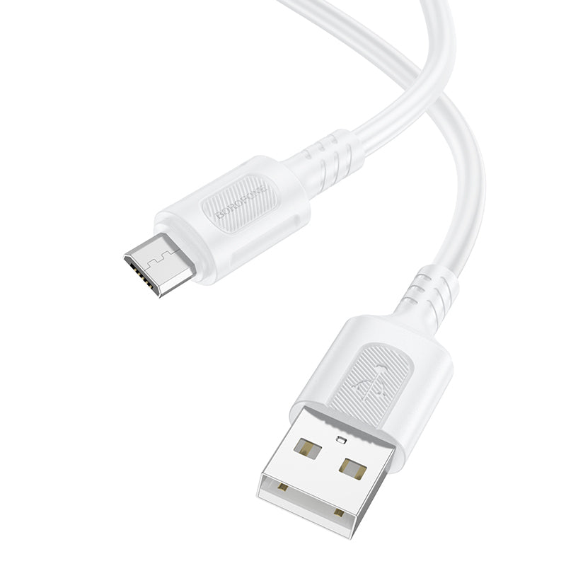 Kabel za Prijenos Podataka i Punjenje USB-A - microUSB Borofone BX111 Feliz, 18W, 1m, Bijeli