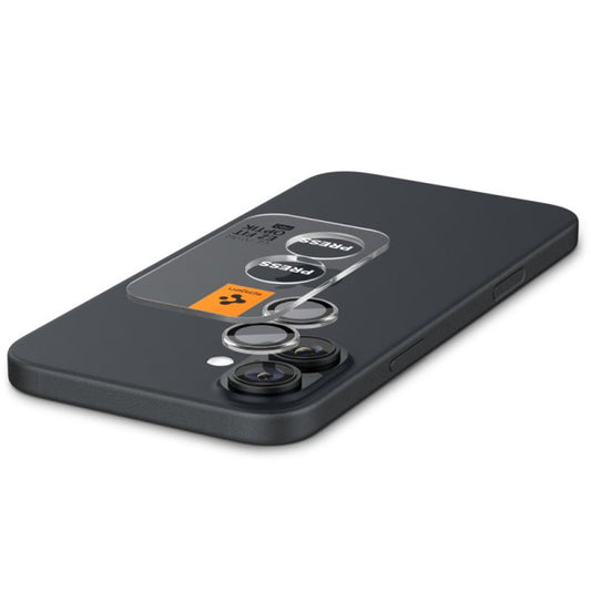 Zaštitna folija za stražnju kameru Spigen EZ FIT za Apple iPhone 16 Plus / 16, Kaljeno staklo, Set od 2 komada, Prozirna AGL07921