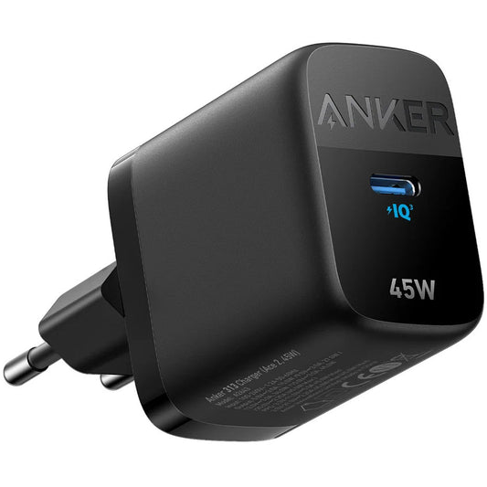 Punjač Anker 313 za mrežu, 45W, 3A, 1 x USB-C, crni A2643G11